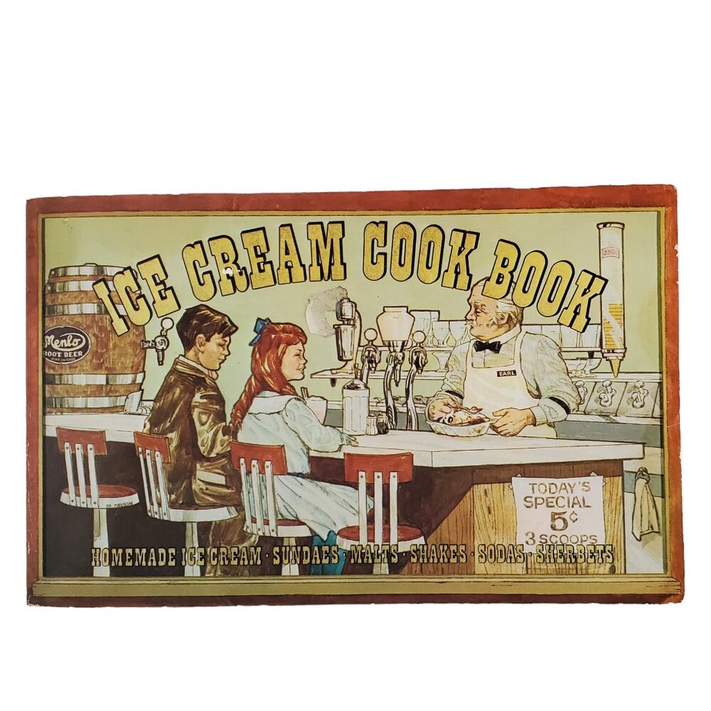 Vintage Ice Cream Cookbook Homemade Recipes Paperback Book 1970 Earl Goldman